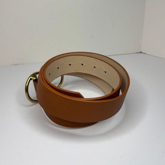 Round Buckle Belt Casual Brown Faux Leather Waistband Classic Belt Stylish Women - Picture 5 of 5
